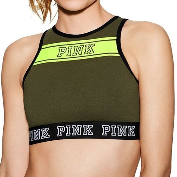 VS Pink Logo Reverse Racerback Bra Top Small(AA-C) - Picture 2 of 6